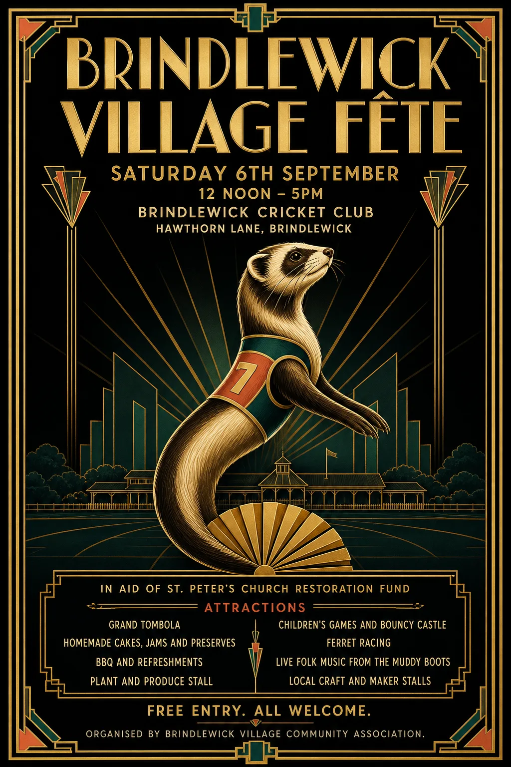 Art Deco fete poster, original bitmap