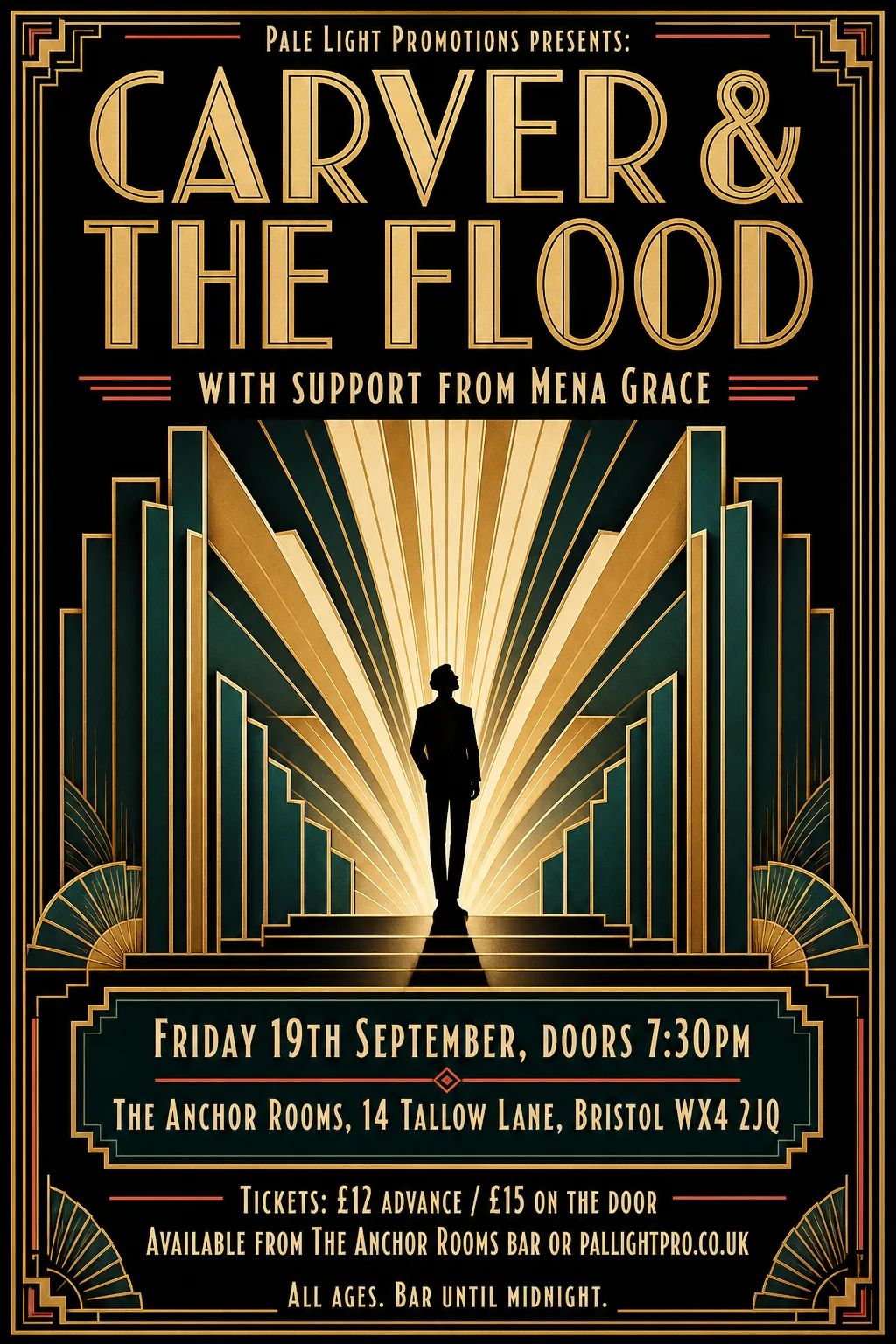 Art Deco gig poster, original bitmap