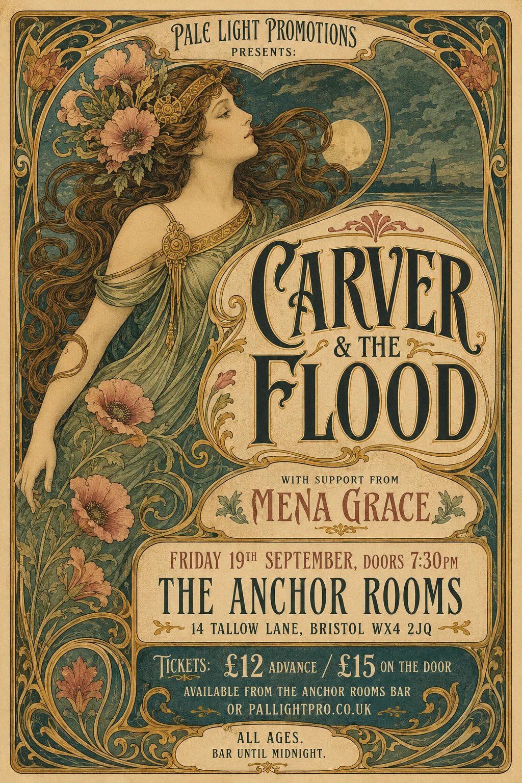 Art Nouveau — gig poster example