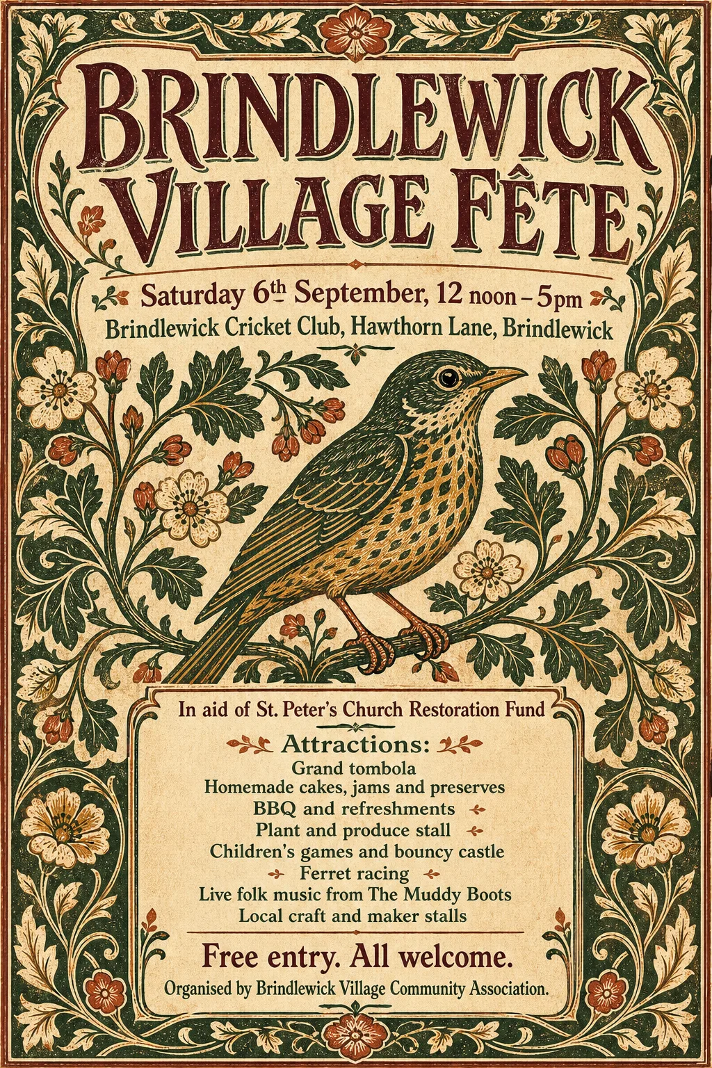 Arts and Crafts fete poster, original bitmap