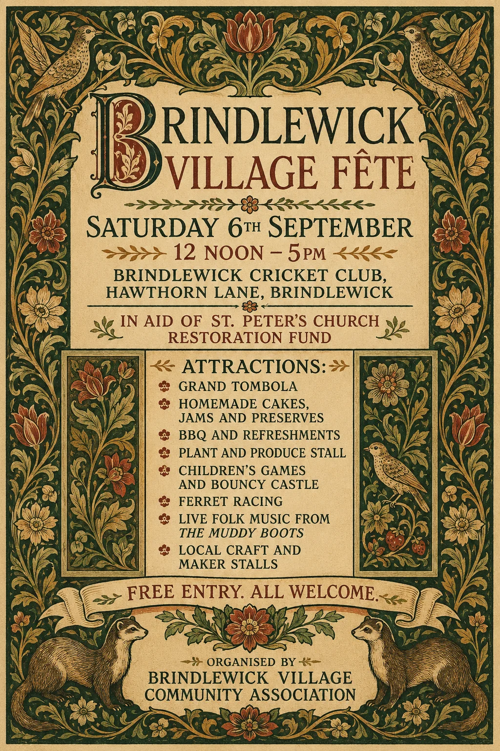 Arts and Crafts — fête poster example