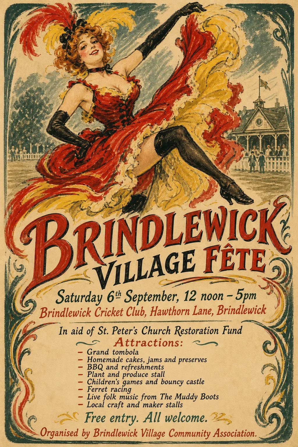 Belle Époque Lithograph fete poster, original bitmap