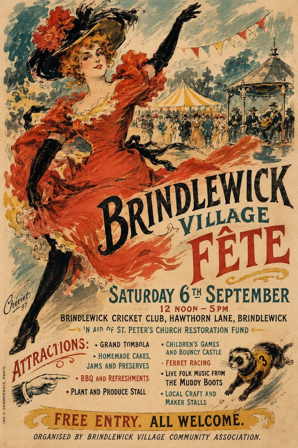 Belle Époque Lithograph — fête poster example
