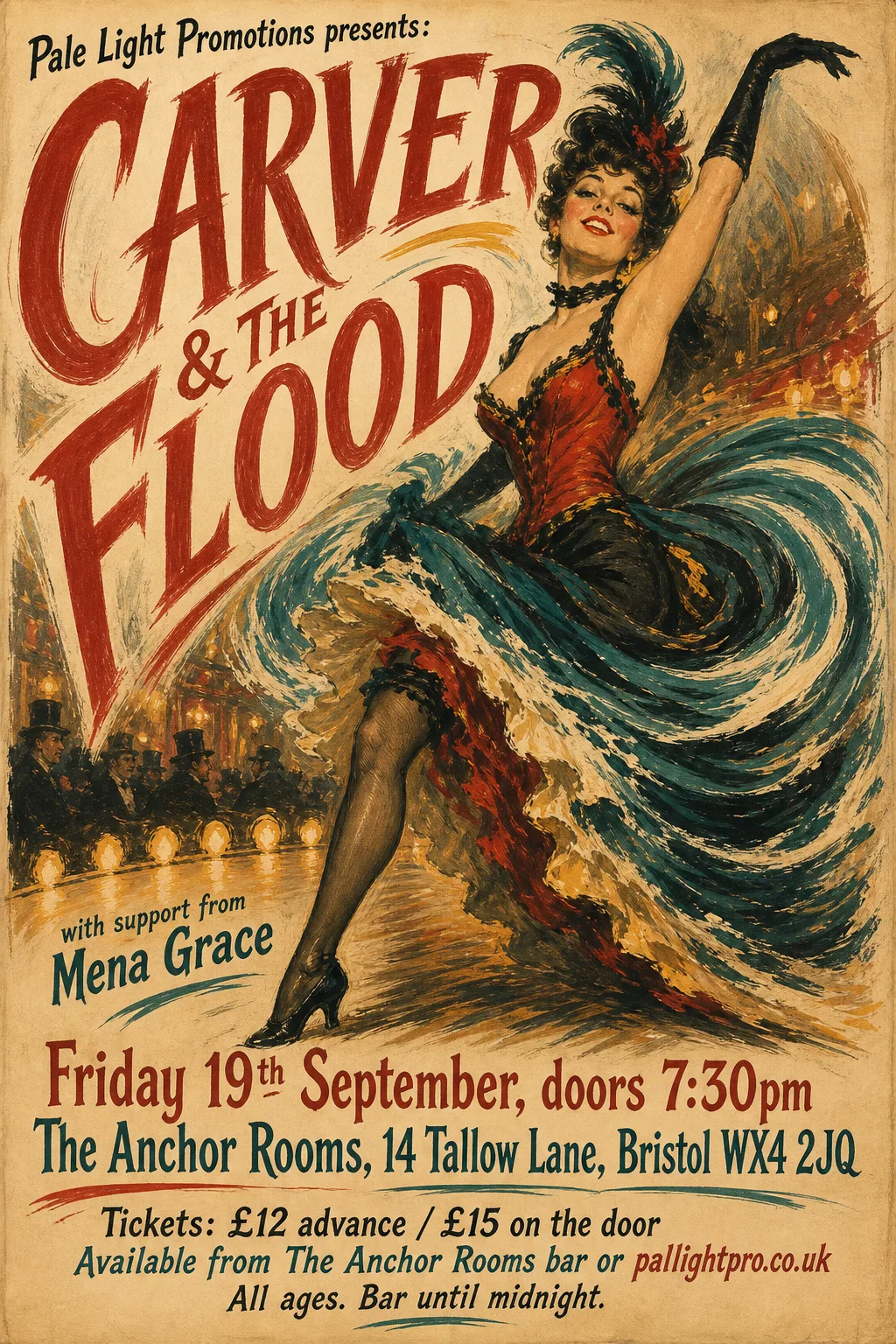 Belle Époque Lithograph gig poster, original bitmap
