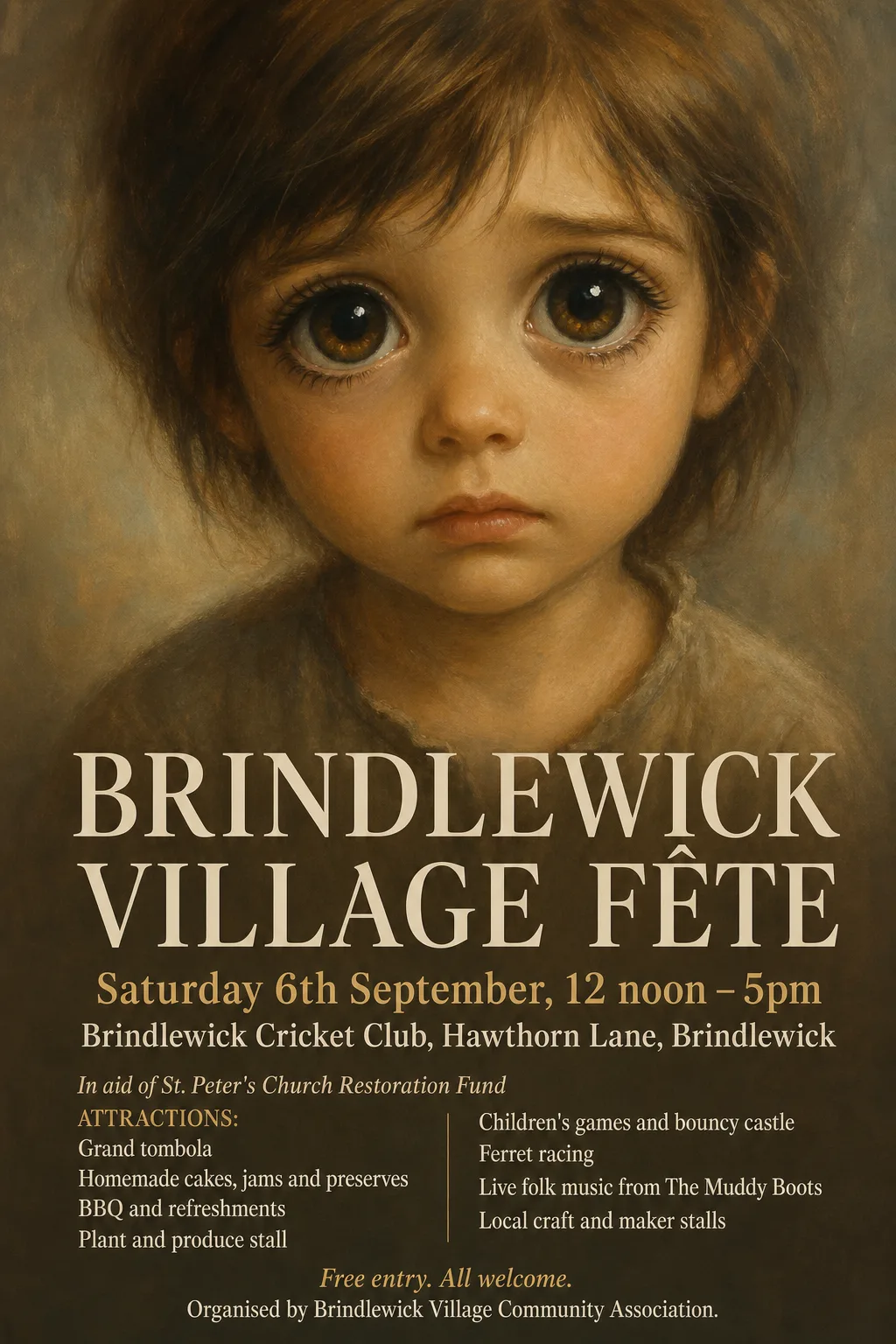 Big Eyes / Keane Waif fete poster, original bitmap