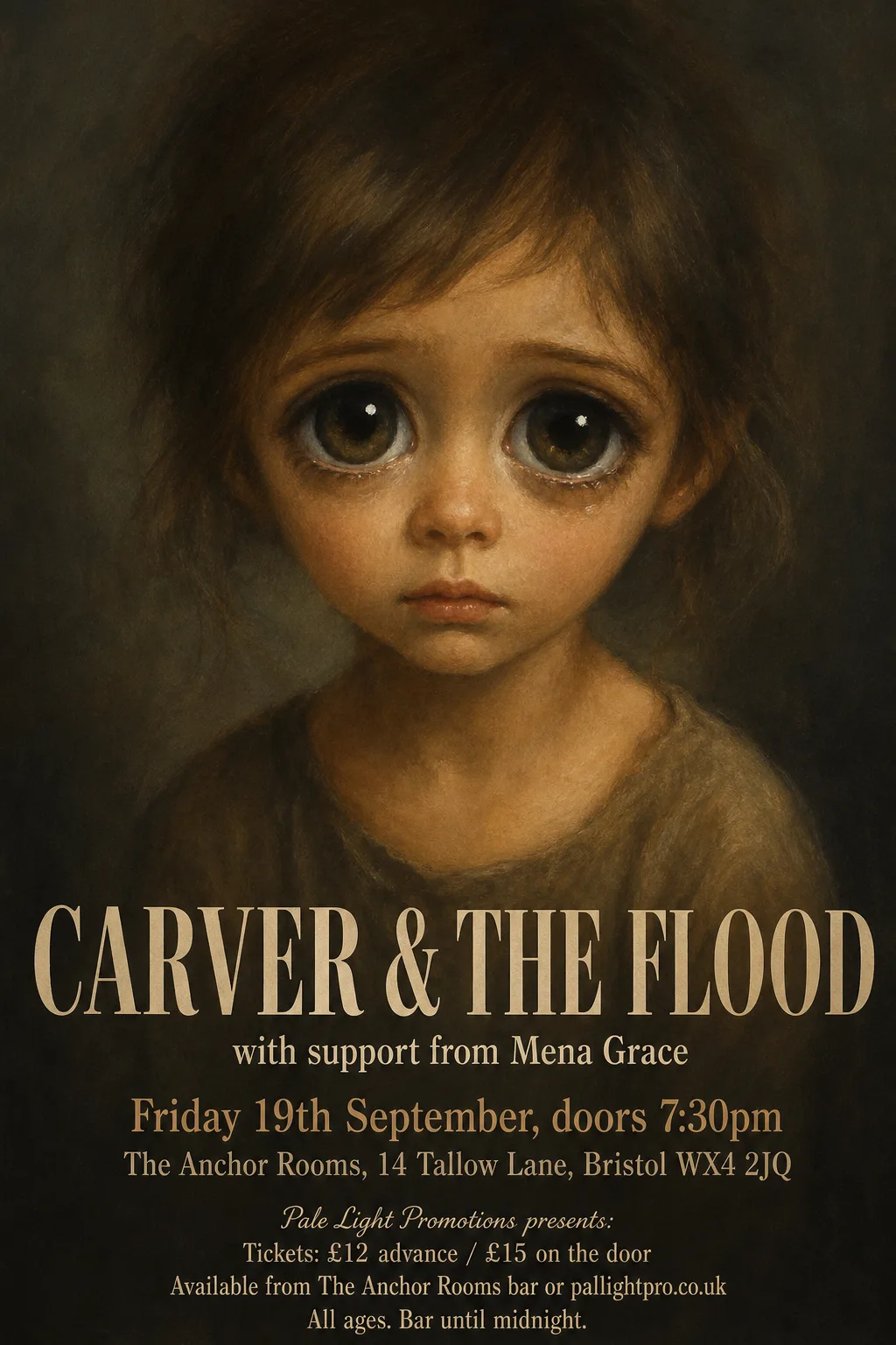 Big Eyes / Keane Waif gig poster, original bitmap
