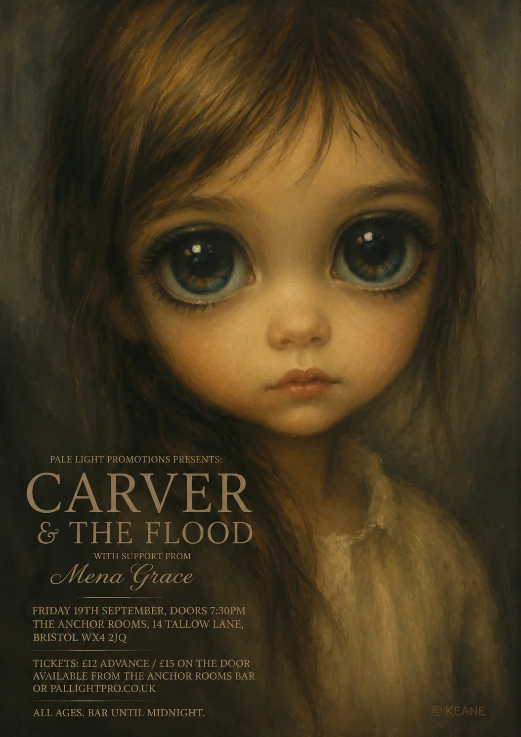 Big Eyes / Keane Waif — gig poster example