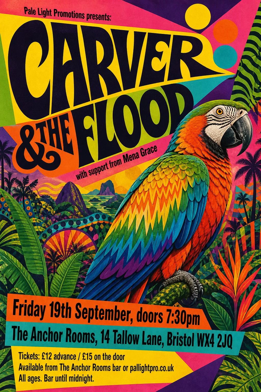 Brazilian Tropicália gig poster, original bitmap