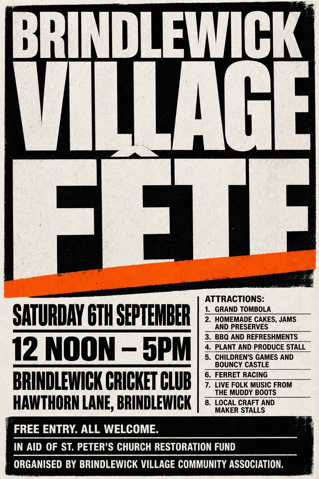 Brutalist Graphic Design fete poster, original bitmap