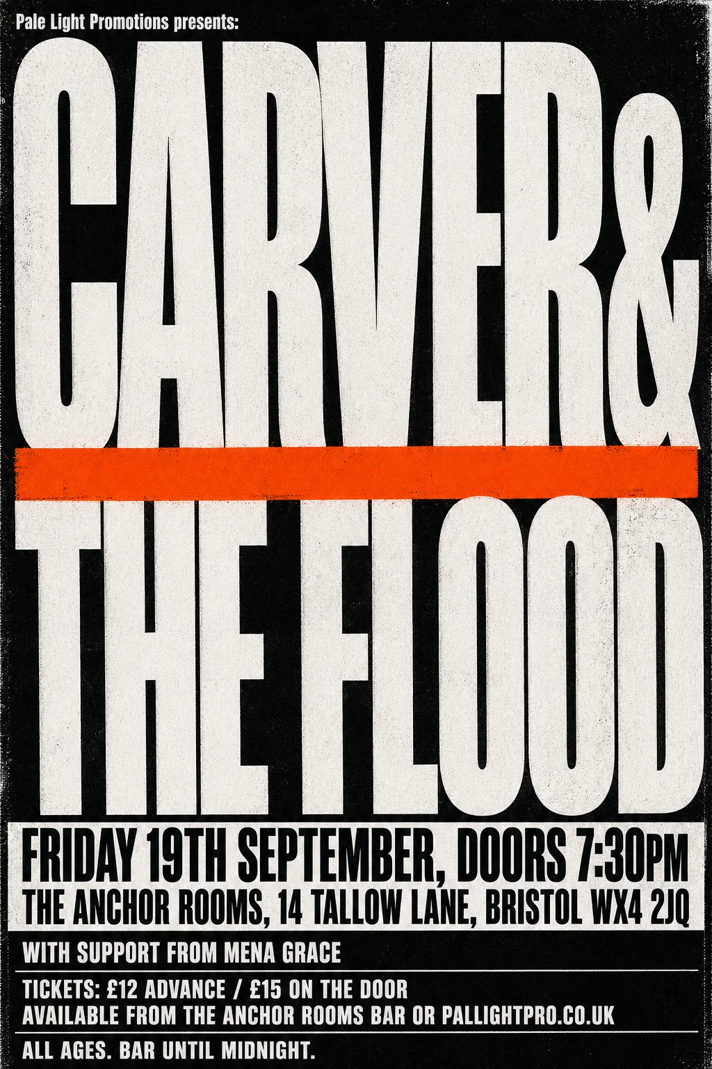 Brutalist Graphic Design gig poster, original bitmap