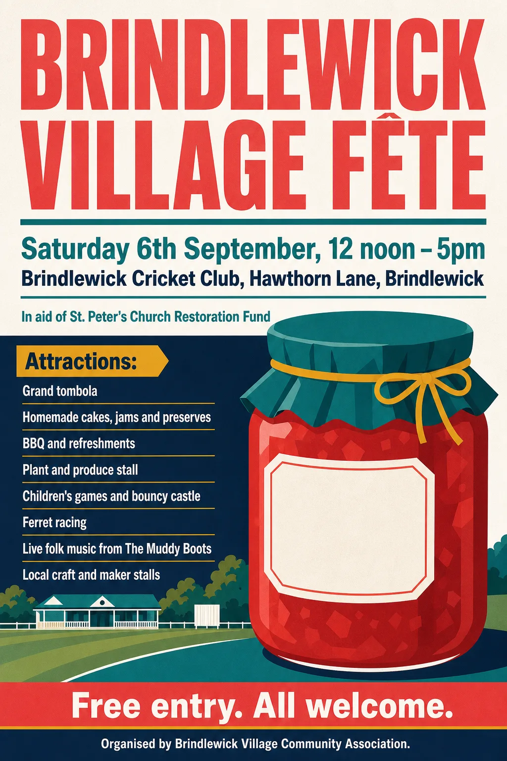 Contemporary Flat Illustration fete poster, original bitmap