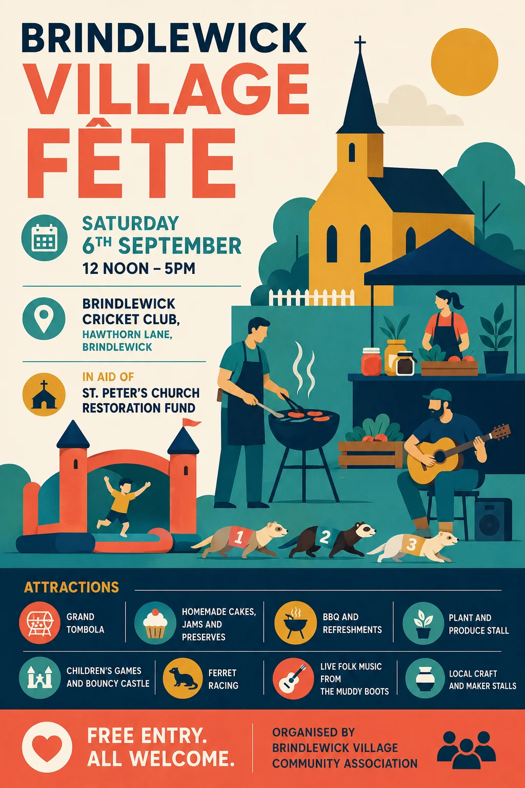 Contemporary Flat Illustration — fête poster example