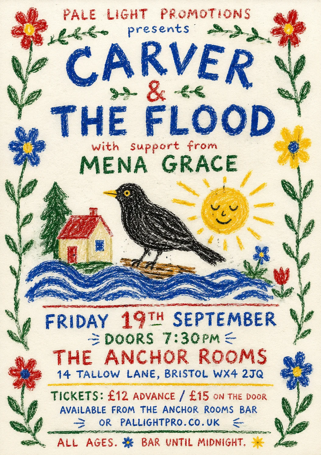 Crayon Folk Handmade — gig poster example