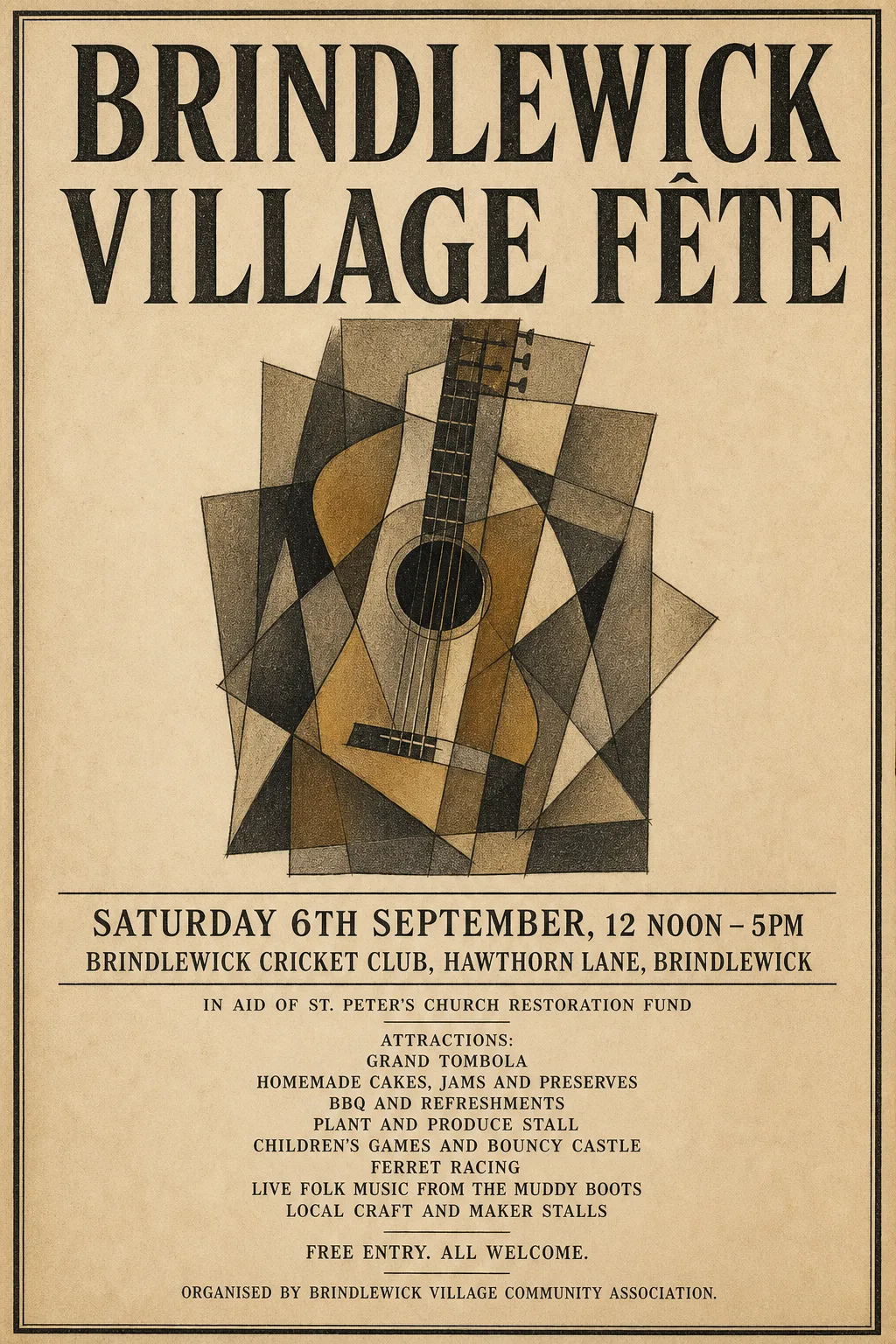 Cubist Exhibition Poster fete poster, original bitmap