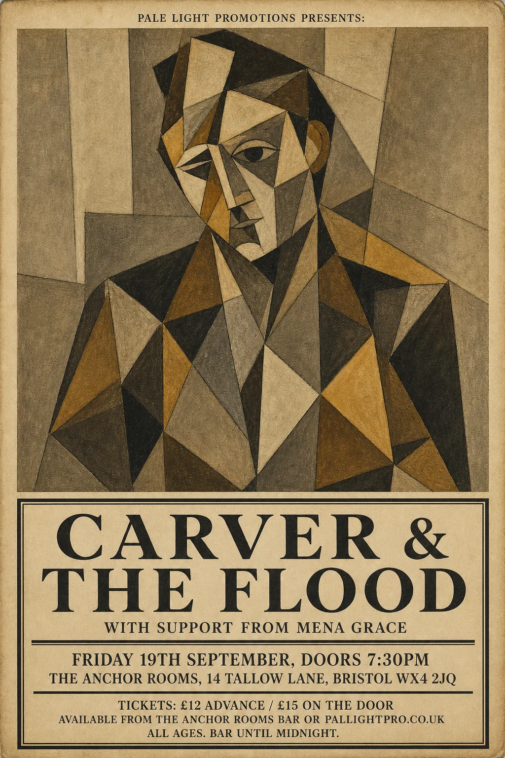 Cubist Exhibition Poster gig poster, original bitmap