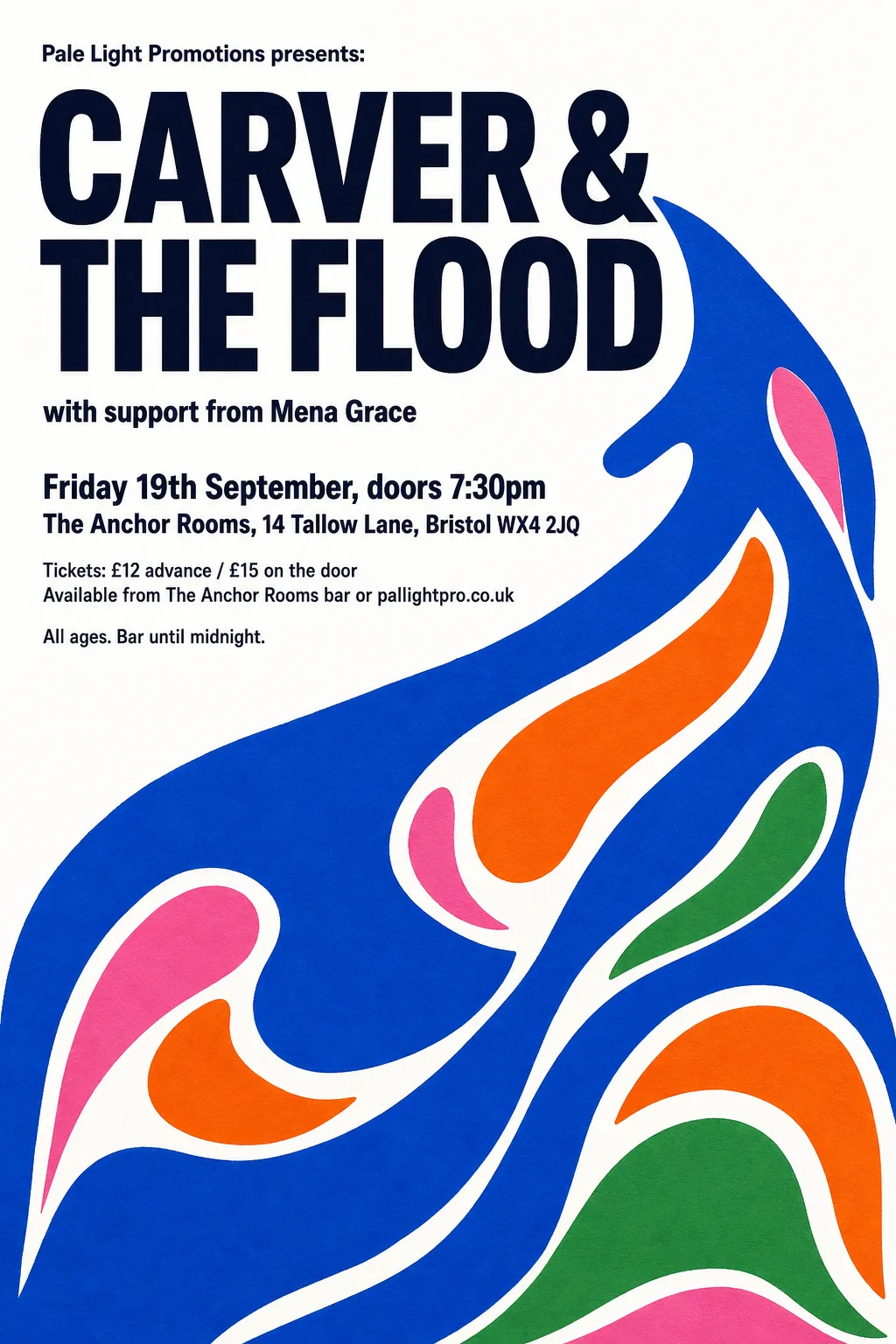 Cut Paper / Matisse — the same gig: a sweeping cut-paper current, not a literal flood