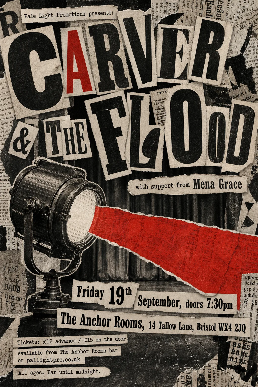 Dada Collage gig poster, original bitmap