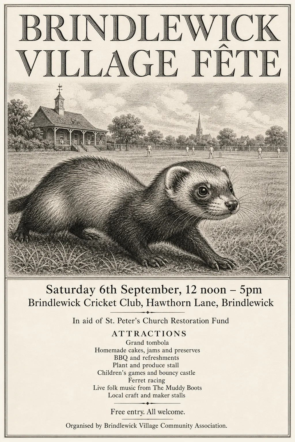 Etching / Engraving fete poster, original bitmap