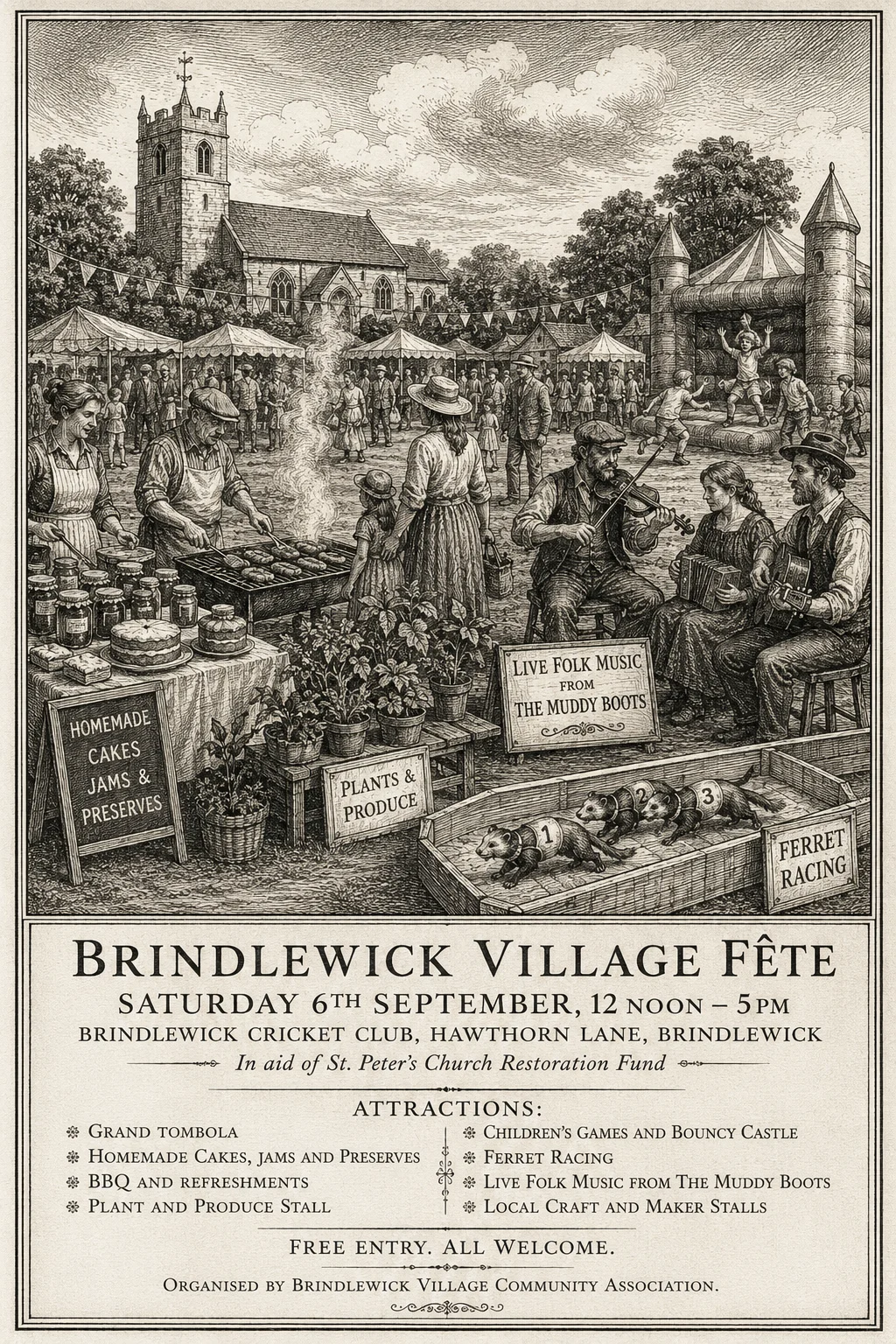 Etching / Engraving — fête poster example