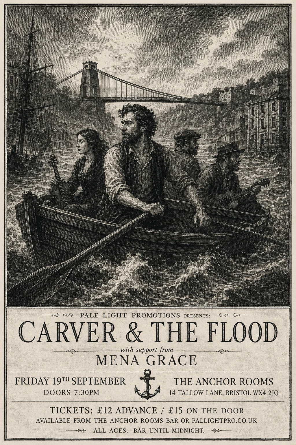 Etching / Engraving — gig poster example