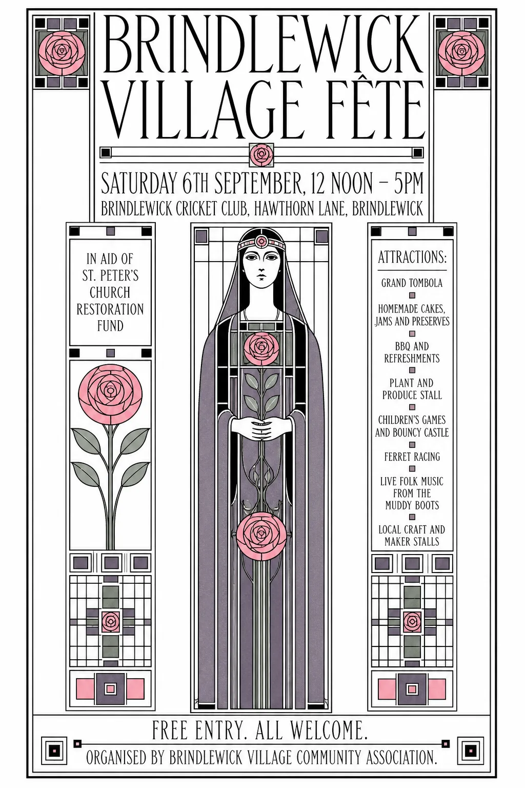 Glasgow Style fete poster, original bitmap