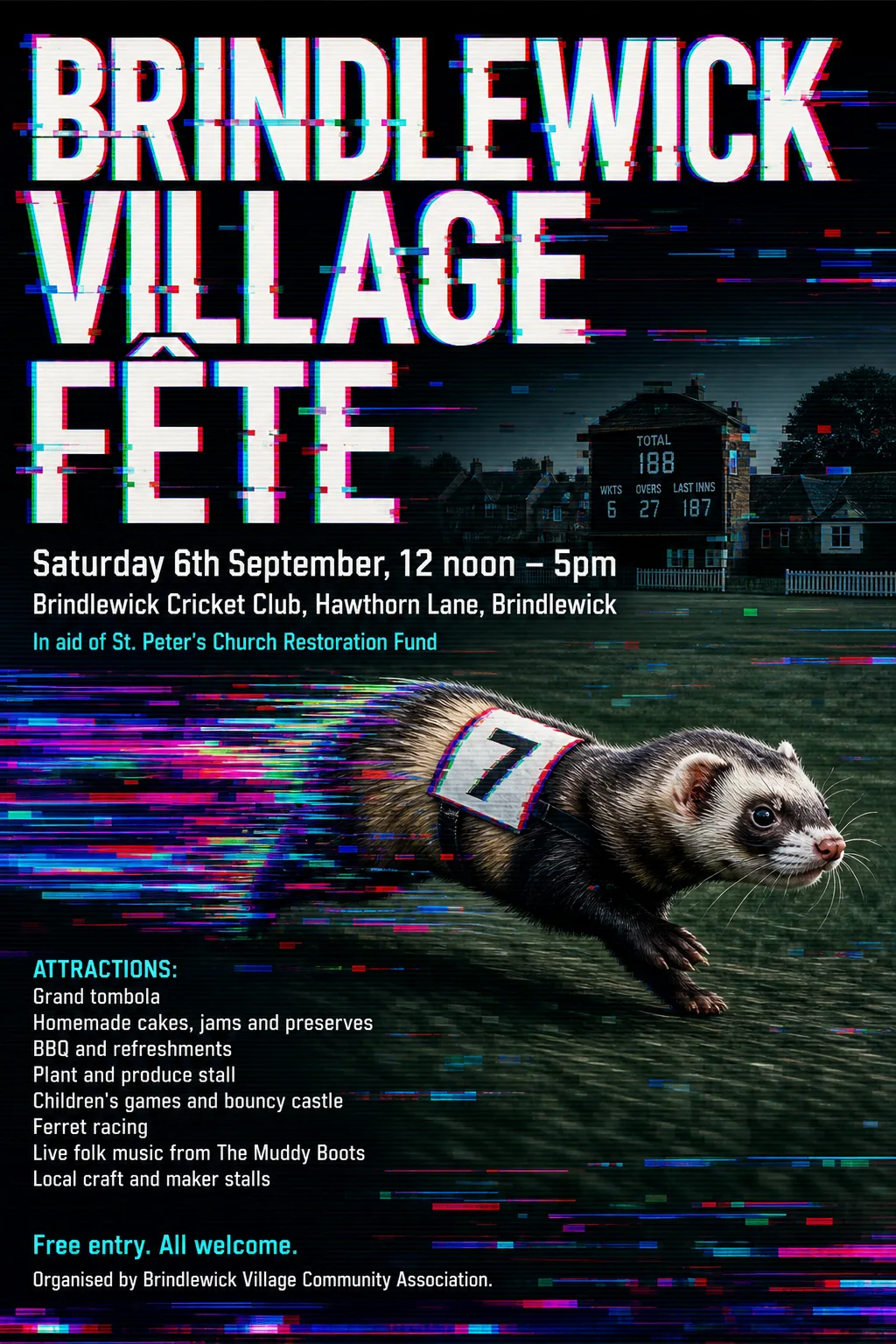 Glitch Art fete poster, original bitmap