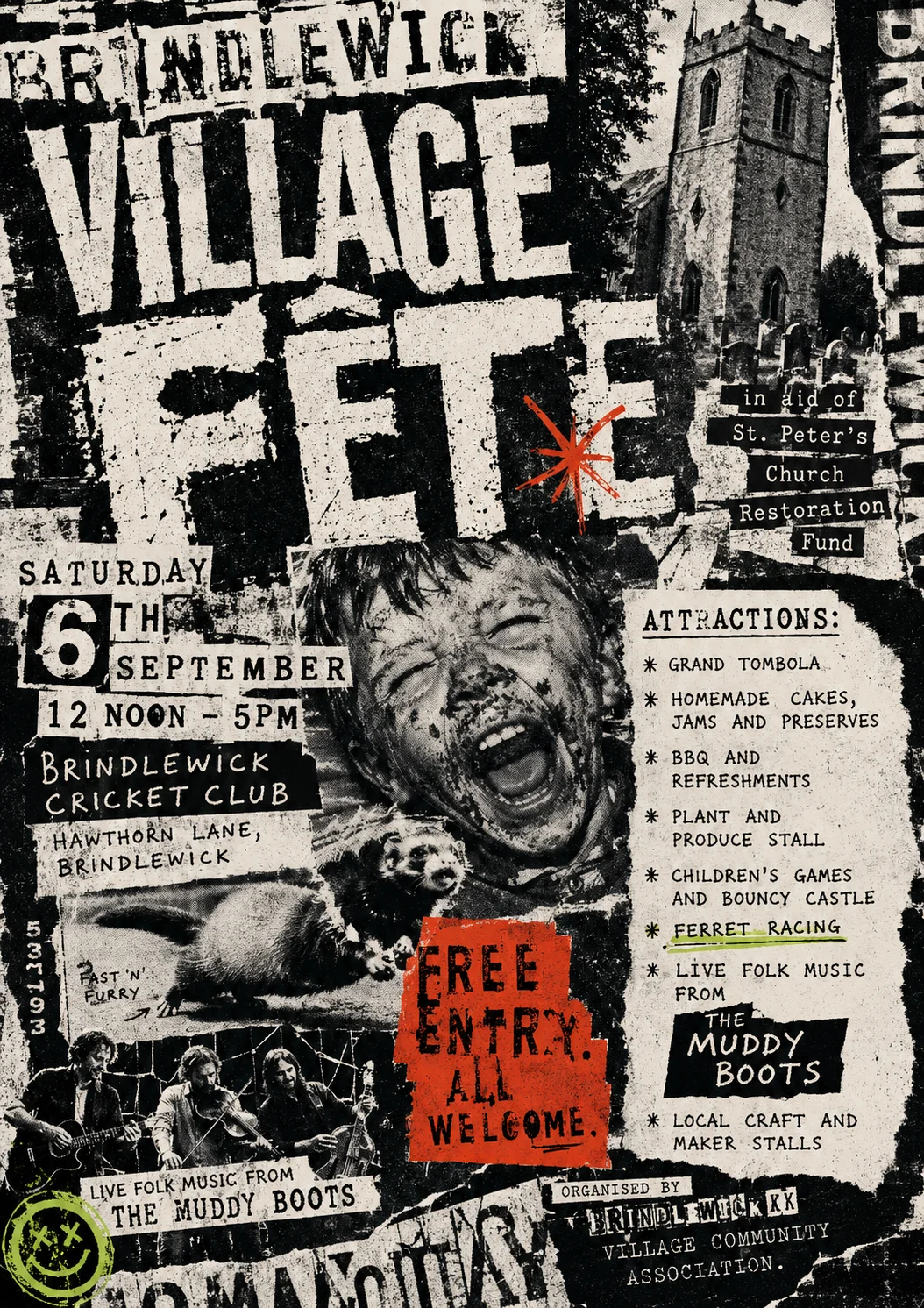 Grunge Typography — fête poster example