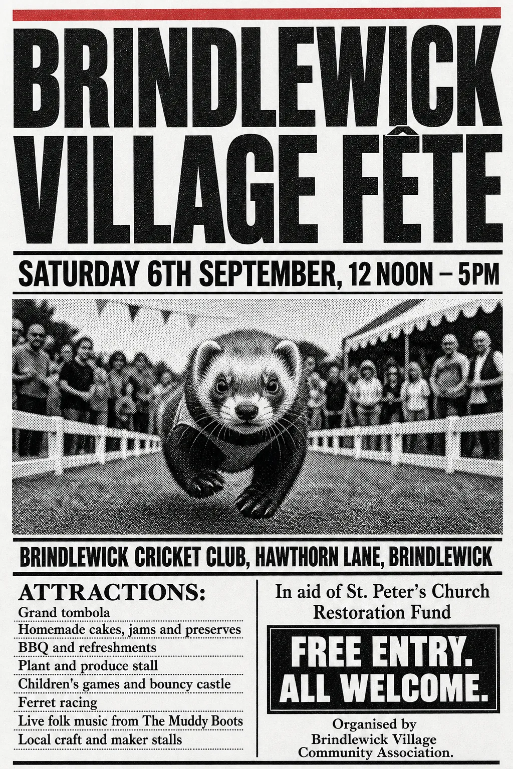 Halftone / Newsprint fete poster, original bitmap