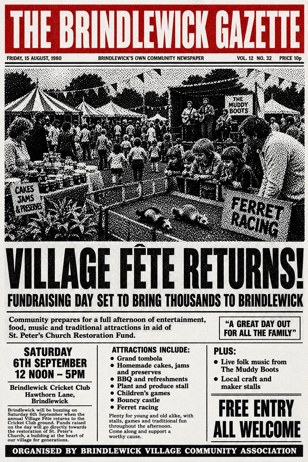 Halftone / Newsprint — fête poster example