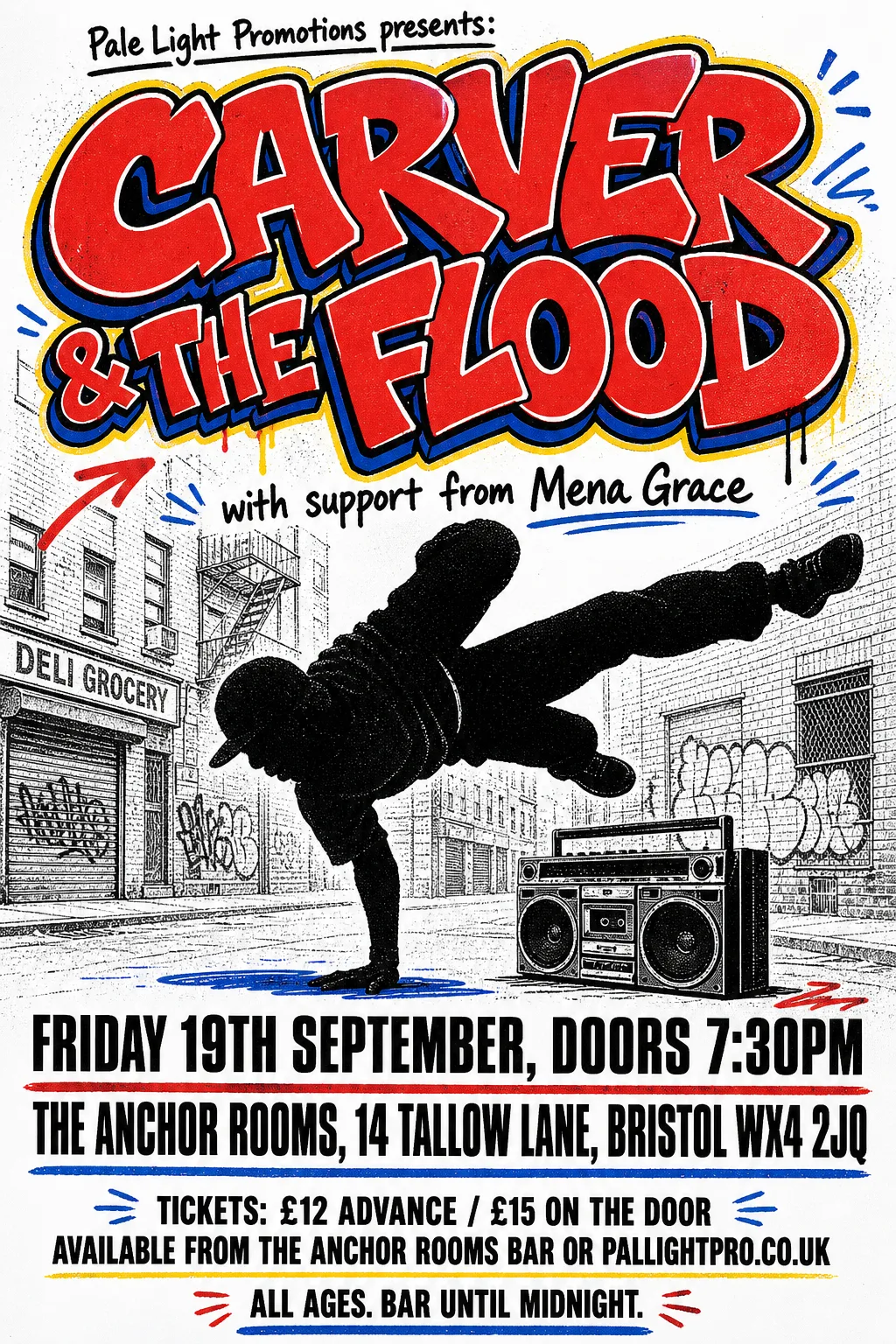 80s NYC Hip Hop Flyer gig poster, original bitmap