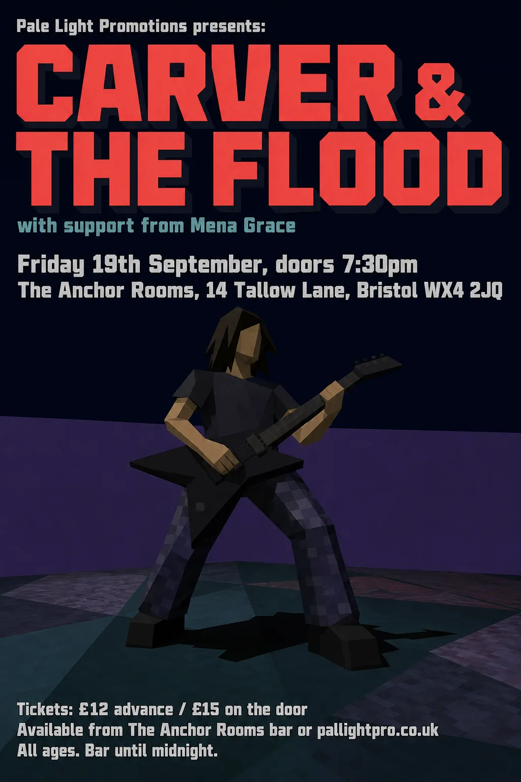 Low Poly gig poster, original bitmap