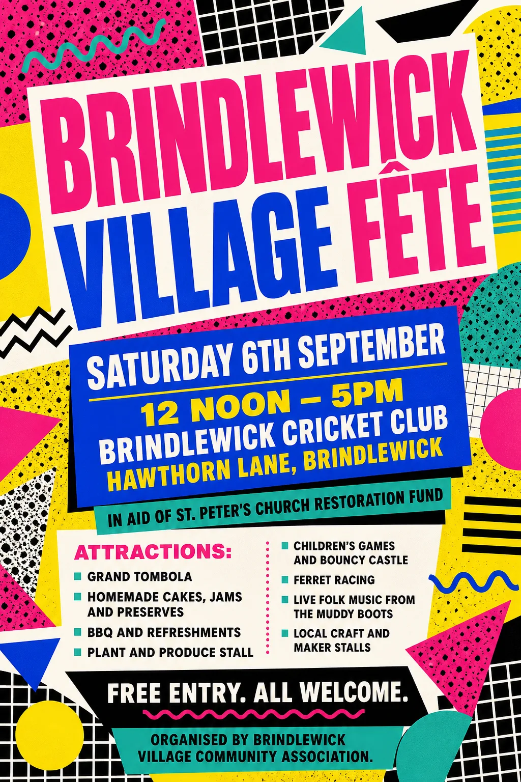 Memphis / 80s Postmodern fete poster, original bitmap