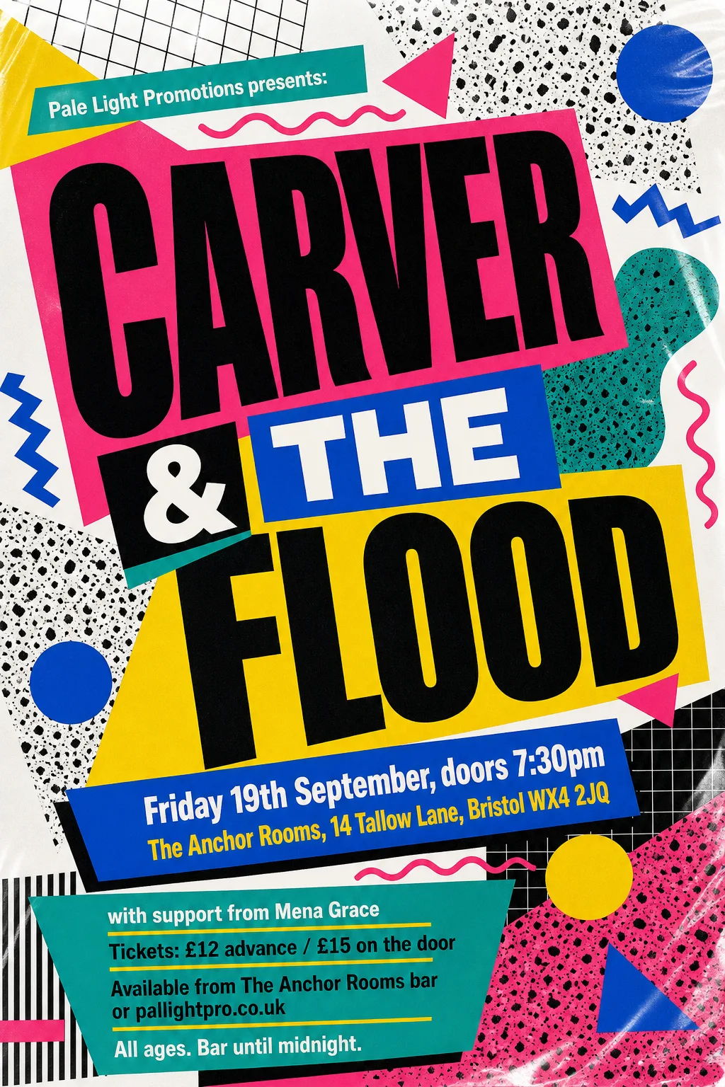 Memphis / 80s Postmodern gig poster, original bitmap