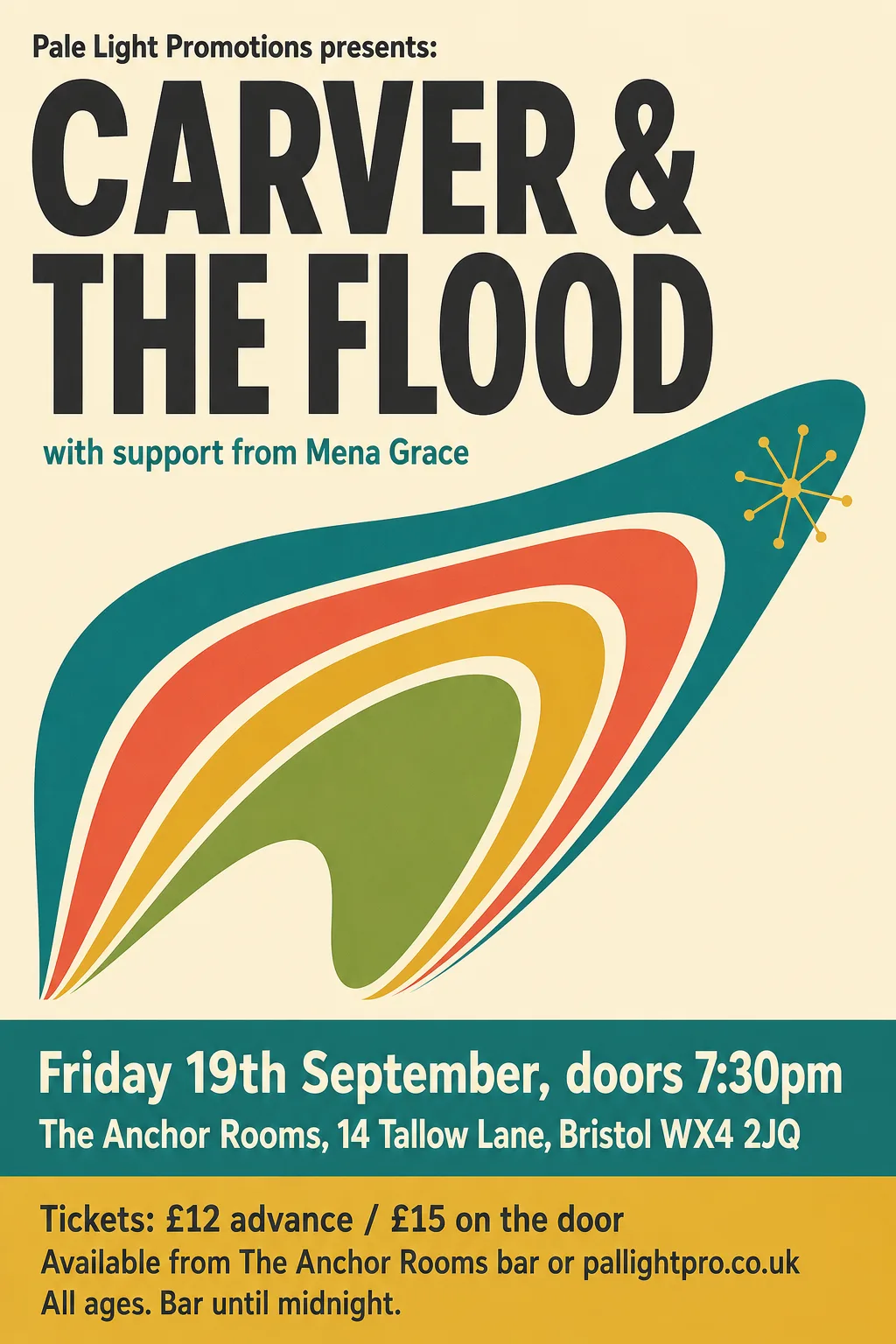 Mid-century Modern Graphic — echoing “The Flood” without drawing one