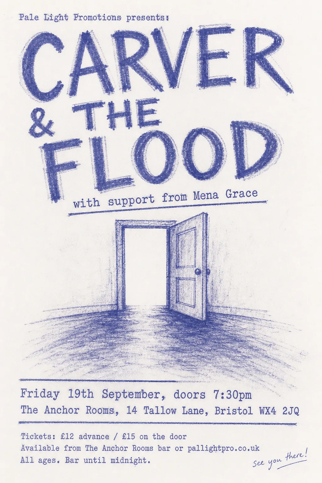 Mimeograph / Ditto Machine gig poster, original bitmap