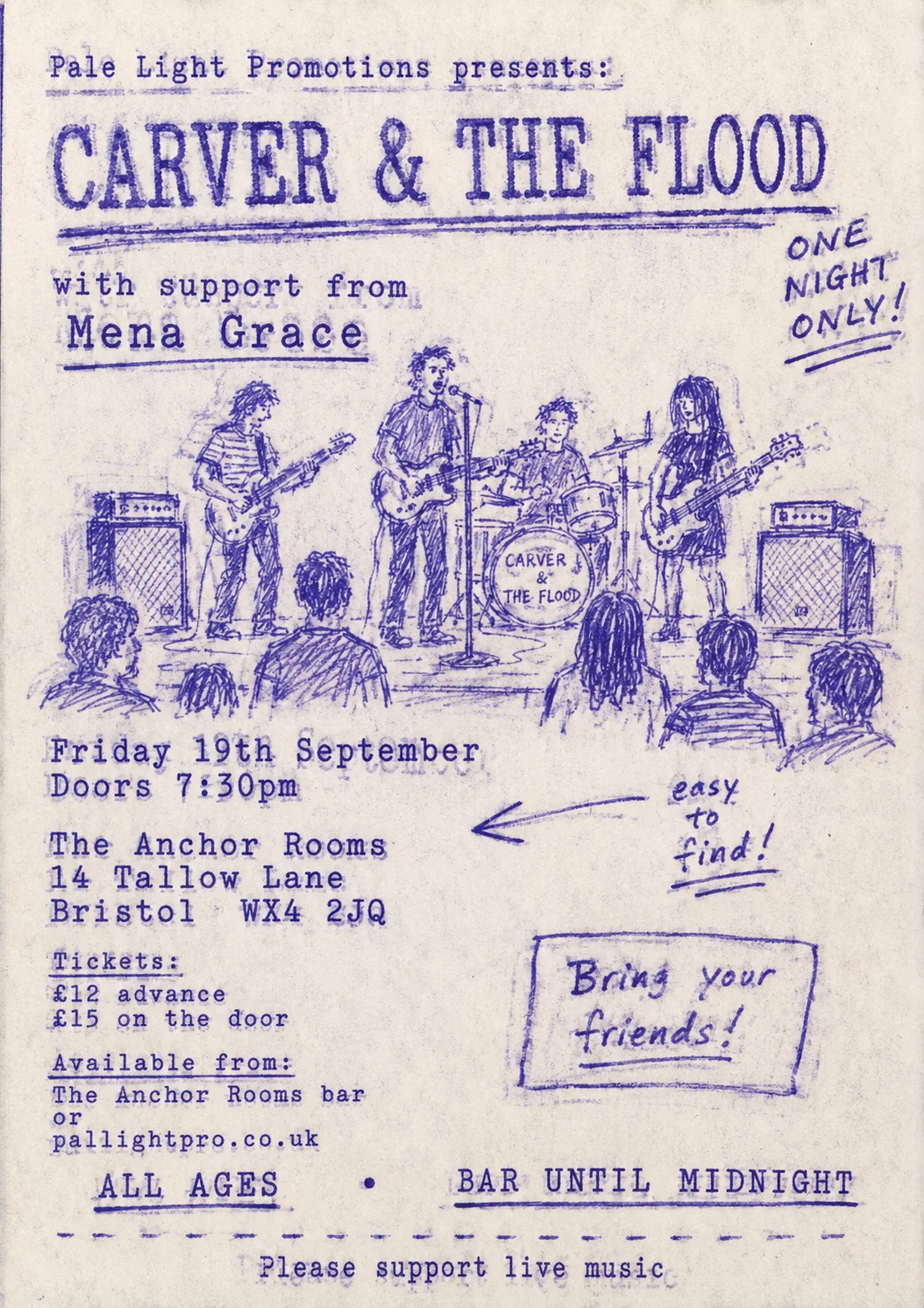 Mimeograph / Ditto Machine — gig poster example