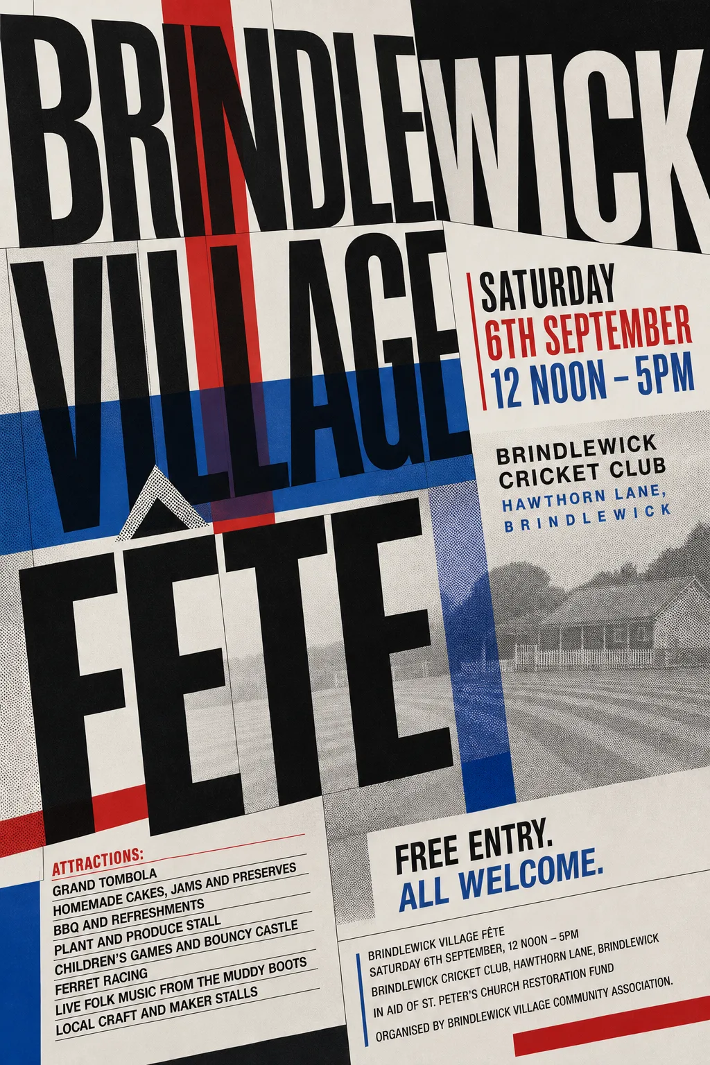 New Wave Typography fete poster, original bitmap