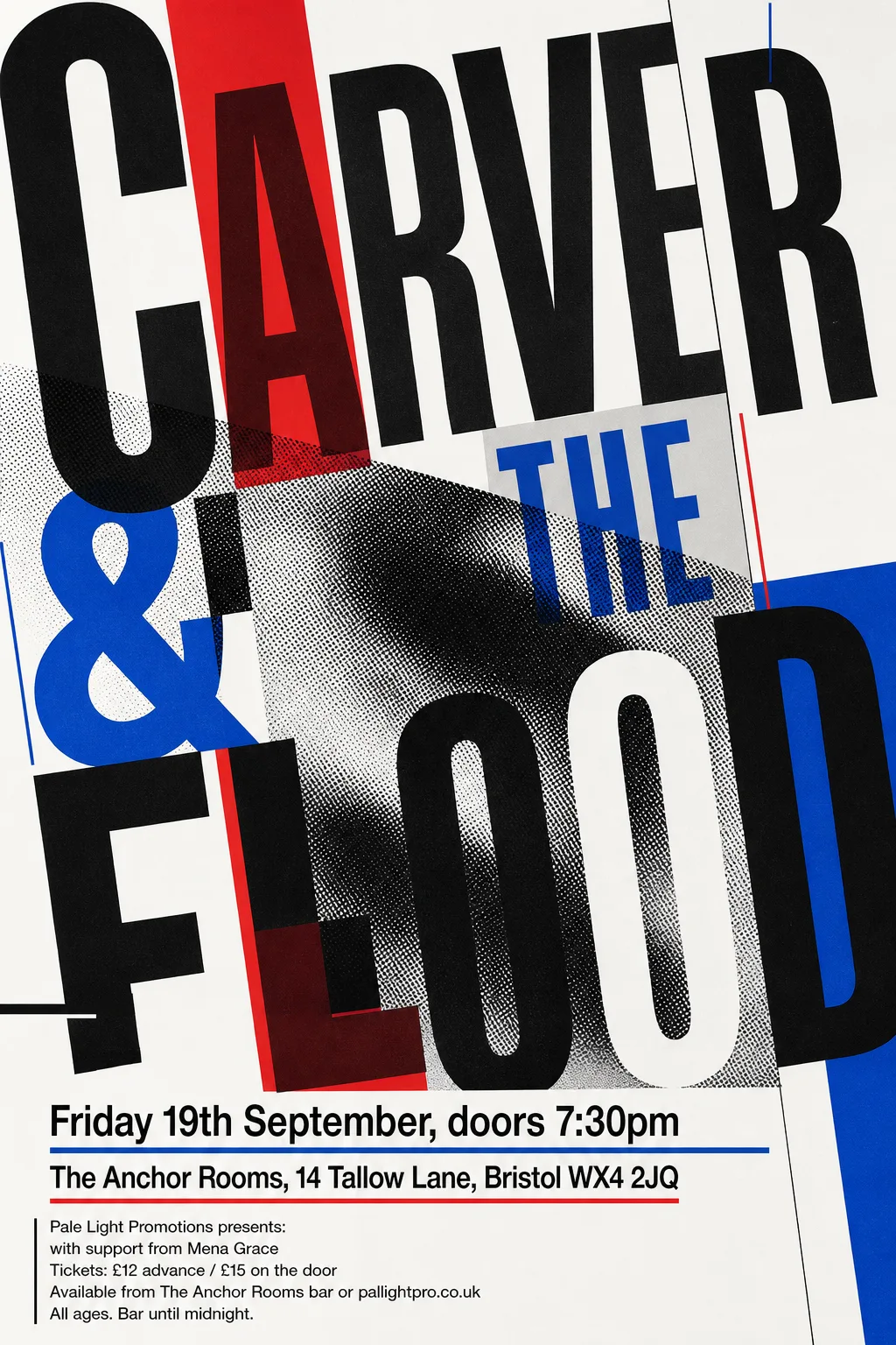 New Wave Typography gig poster, original bitmap
