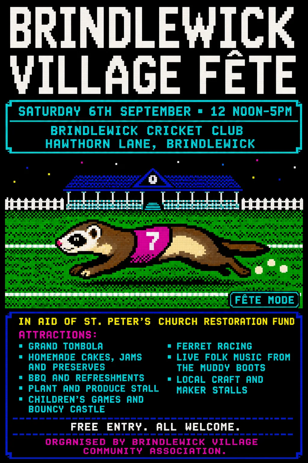 Pixel Art fete poster, original bitmap