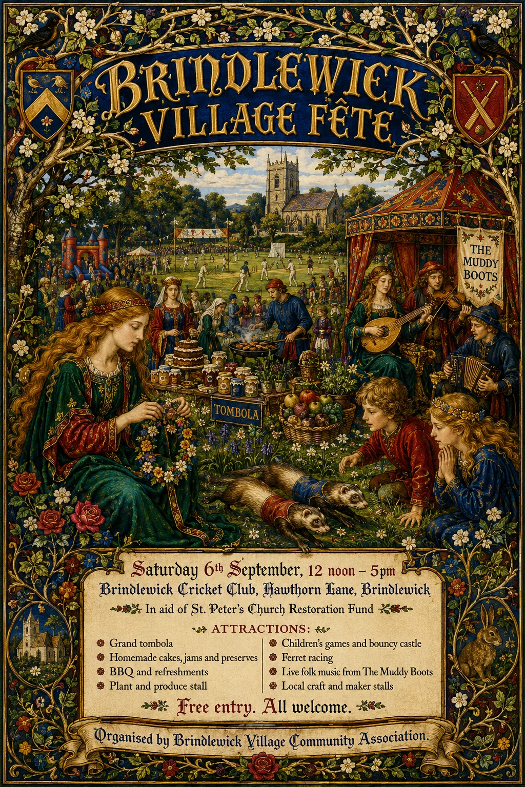 Pre-Raphaelite Illustration — fête poster example