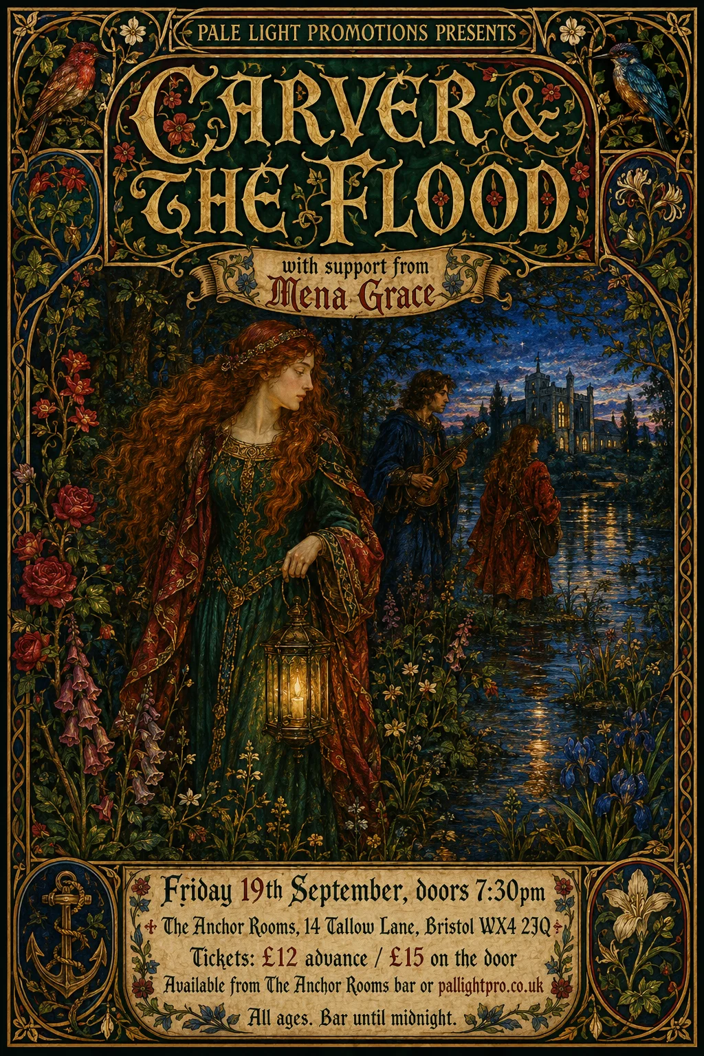 Pre-Raphaelite Illustration — gig poster example