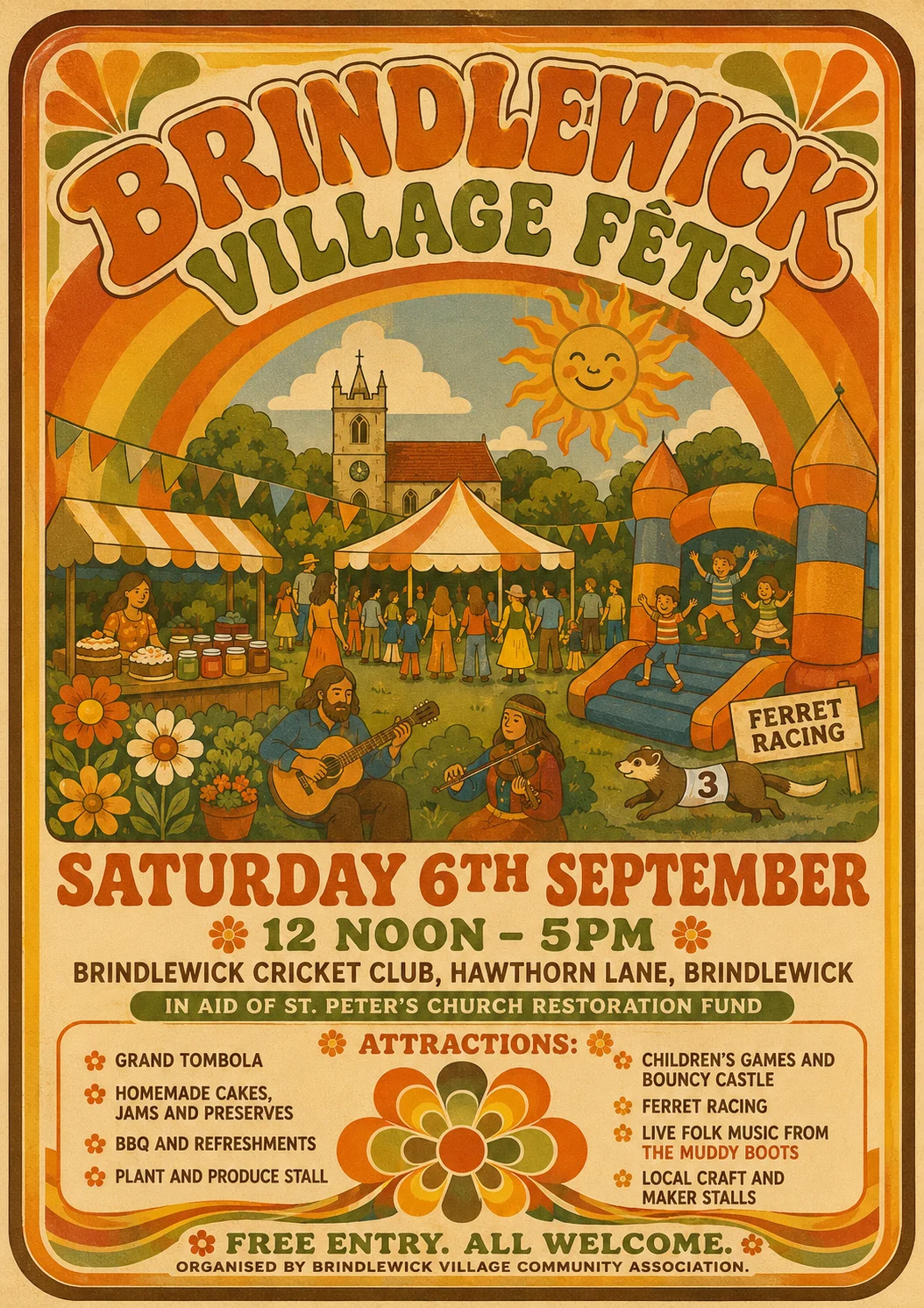 Psychedelic Seventies Corporate — fête poster example