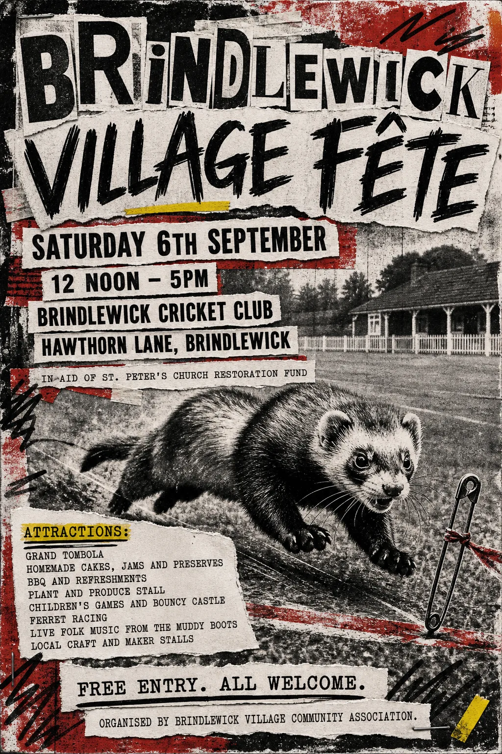 Punk Photocopied Fanzine fete poster, original bitmap