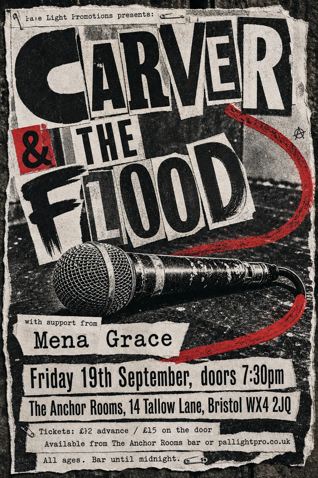 Punk Photocopied Fanzine gig poster, original bitmap