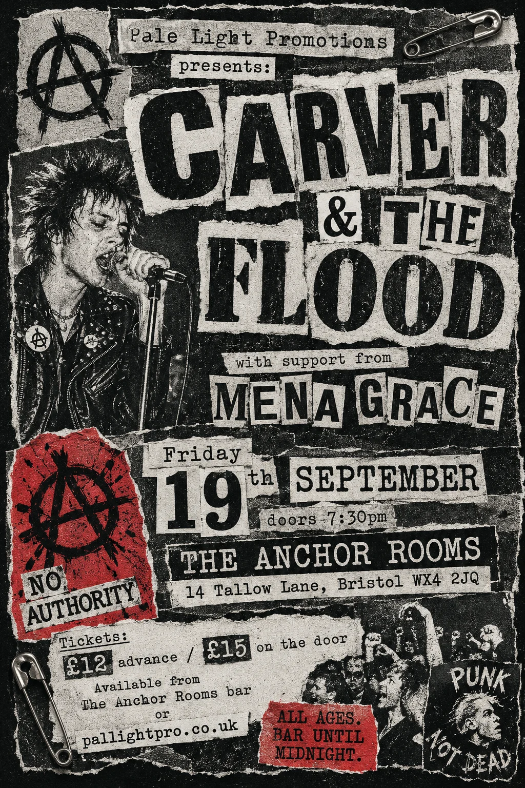 Punk Photocopied Fanzine — gig poster example