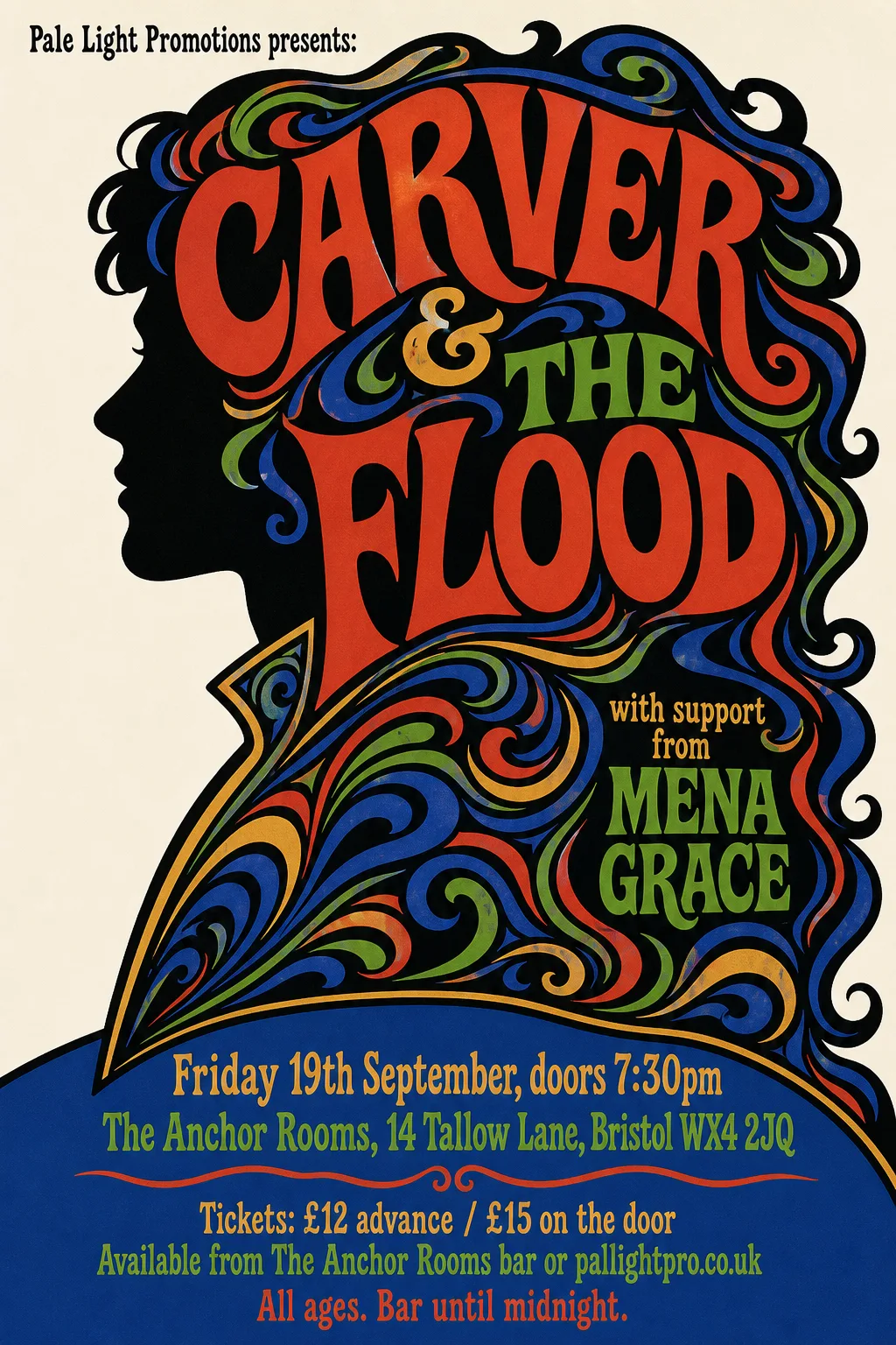 Push Pin Studios gig poster, original bitmap