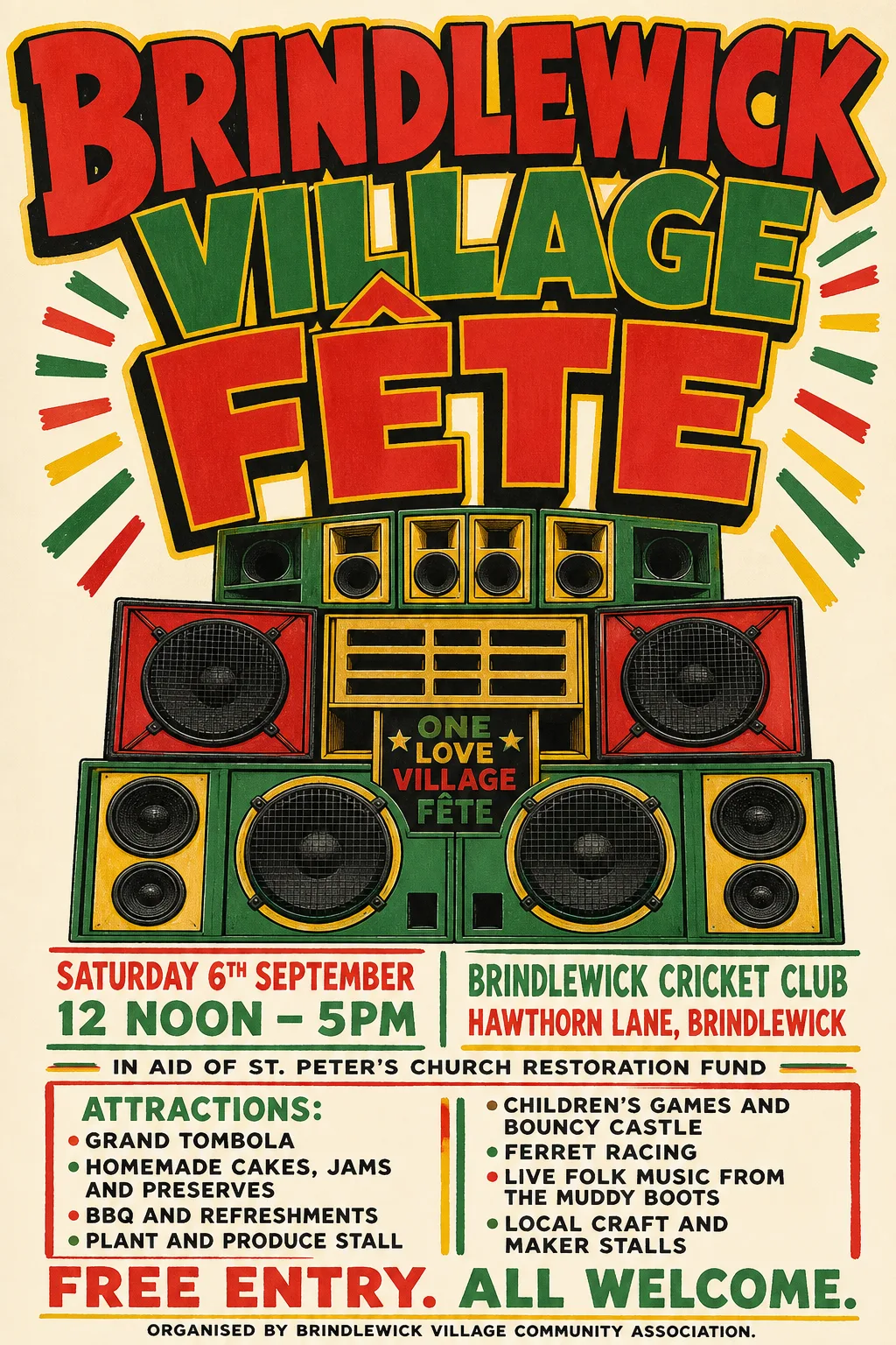 Reggae / Sound System Flyer fete poster, original bitmap