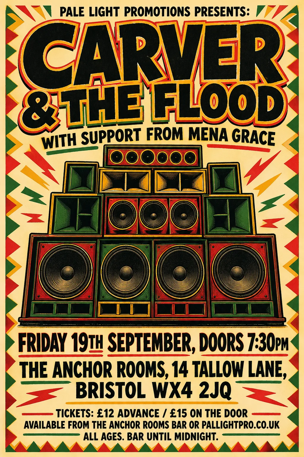 Reggae / Sound System Flyer gig poster, original bitmap