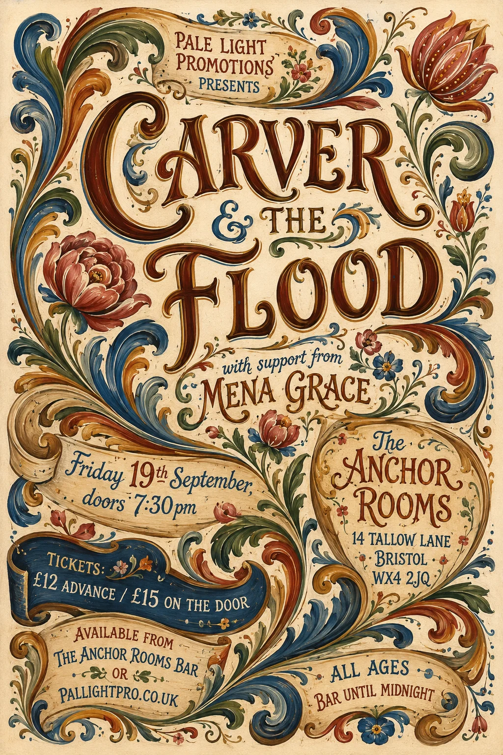 Scandinavian Folk / Rosemaling — gig poster example