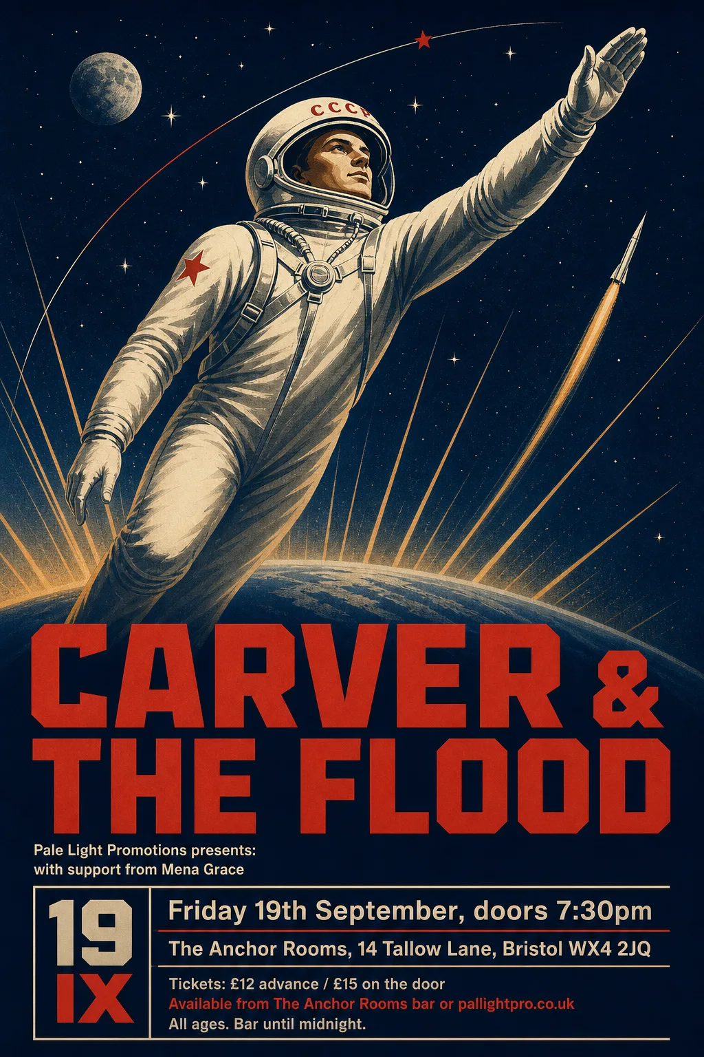 Soviet Space Programme gig poster, original bitmap
